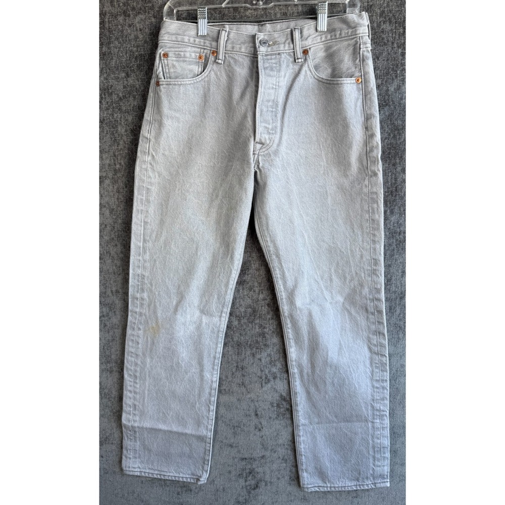 Levis 501 Original Fit Grey Jeans‎ Mens 31x32 Gray Stone Wash Button Fly Denim